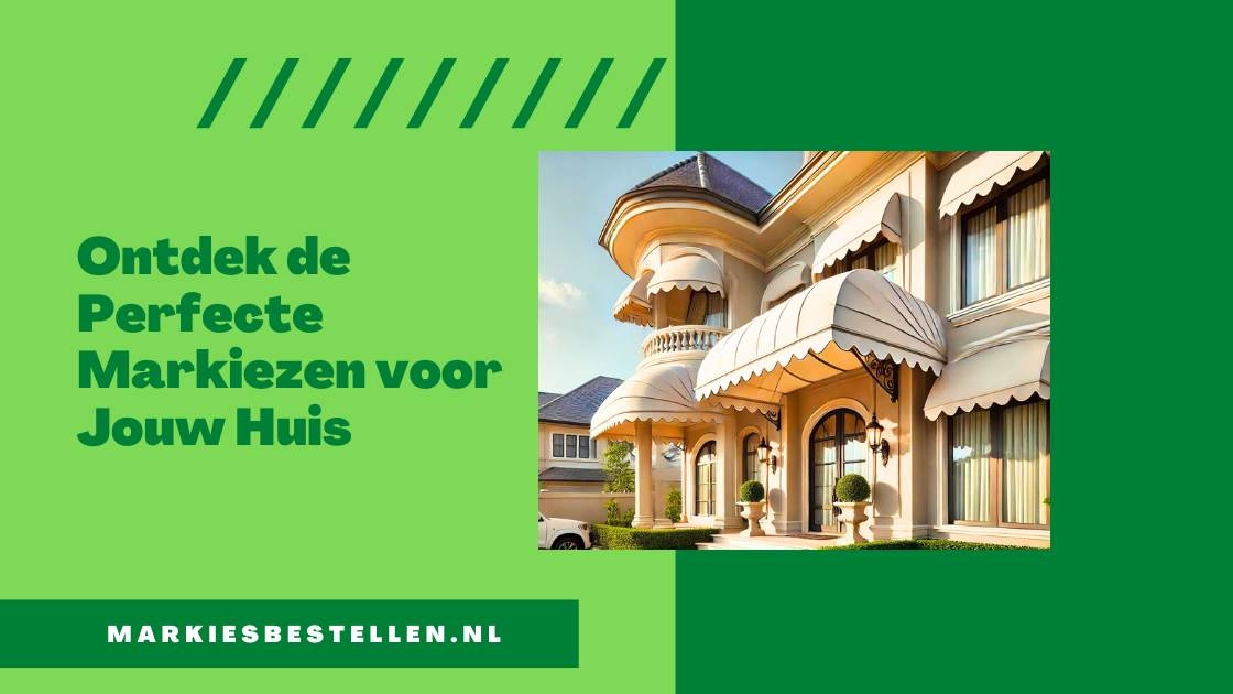 Op de afbeelding is een moderne en luxe woning te zien, met ramen die voorzien zijn van markiezen.